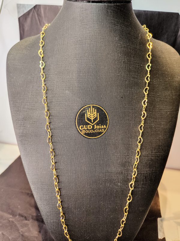 Colar Coração 6mm Banho Triplo em Ouro 18K - 70cm - Image 2