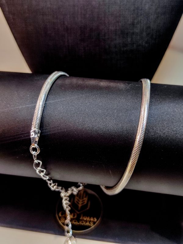Pulseira Lacraia 30cm com extensor - Banho Triplo em Prata 950 - Image 2