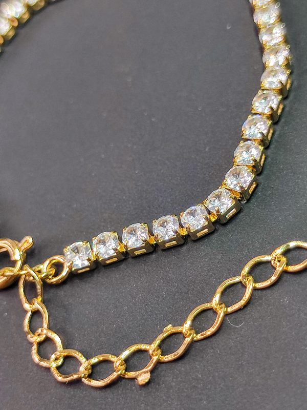 Tornozeleira Zirconia Cristal 2.5mm 20cm com Extensor - Banho Triplo em Ouro 18k - Image 3